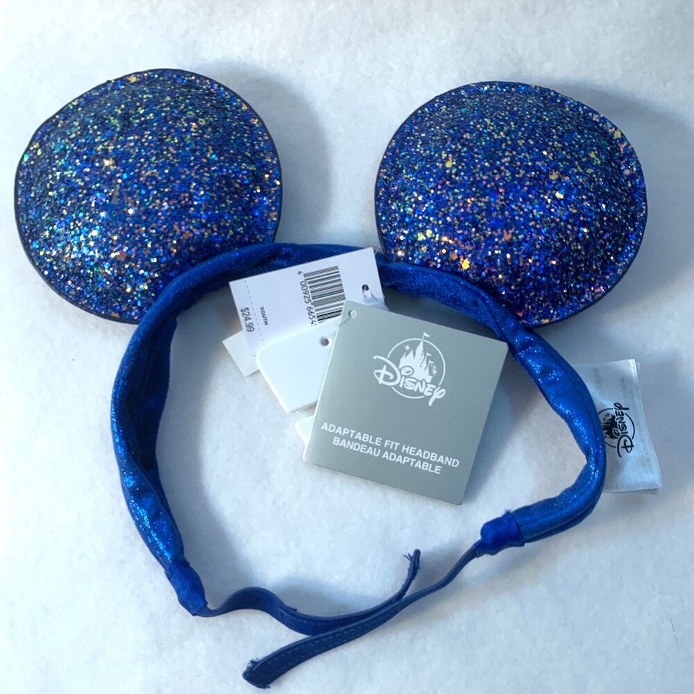 Disney Parks Ears Make a Wish 40th Anniversary Mickey Blue Adjustable Strap New
